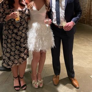 alice + olivia Milany Feather Party Dress size 0 worn once